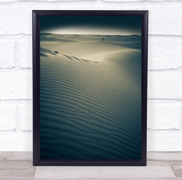 Light In The Desert sand Dunes man alone Wall Art Print