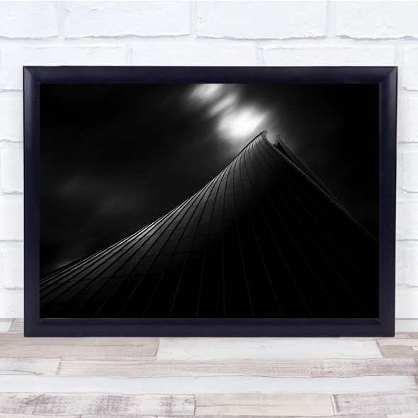 Lines Patterns Building Low Angle Clouds Wall Art Print