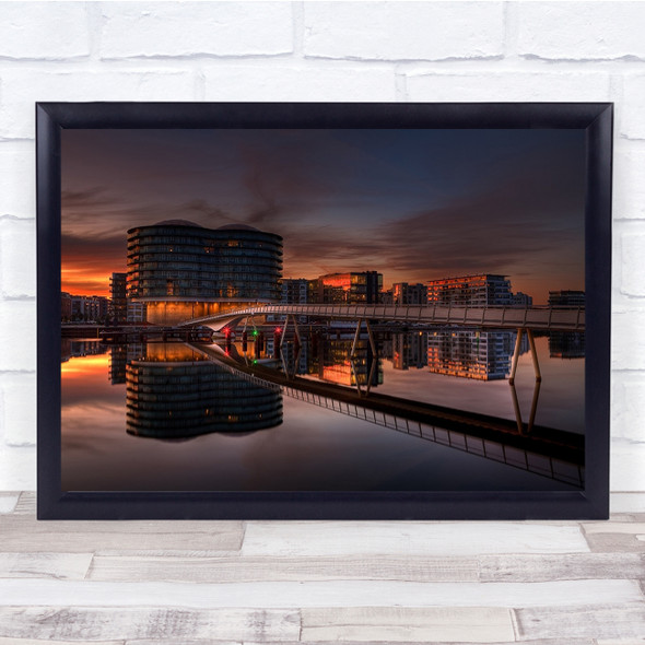 Morning Glow sunset reflection cityscape Wall Art Print