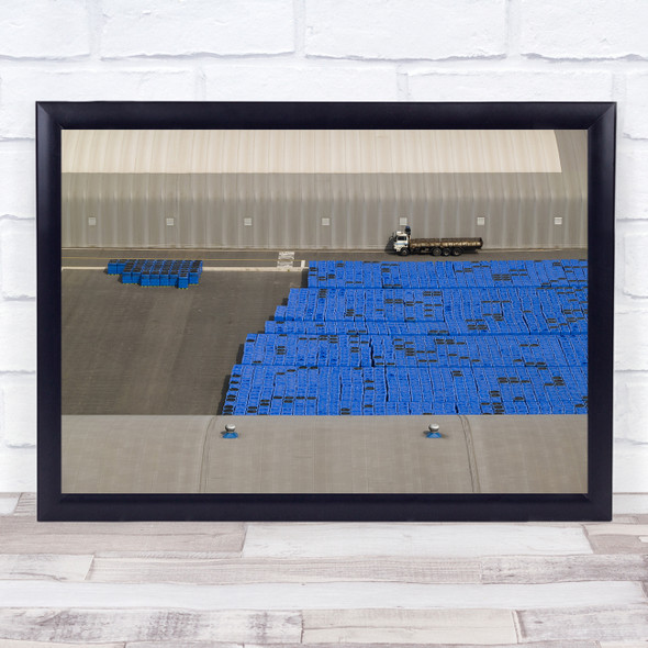 Rest blue containers lorry vehicle units Wall Art Print