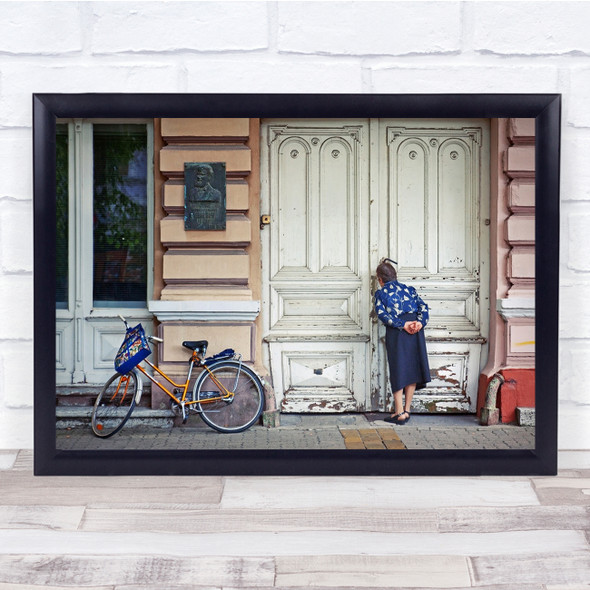 Street Door Bike Gossip Secret Curiosity Wall Art Print