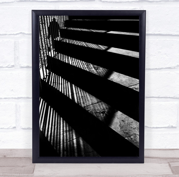 Wherever You Go shadow staircase stripes Wall Art Print