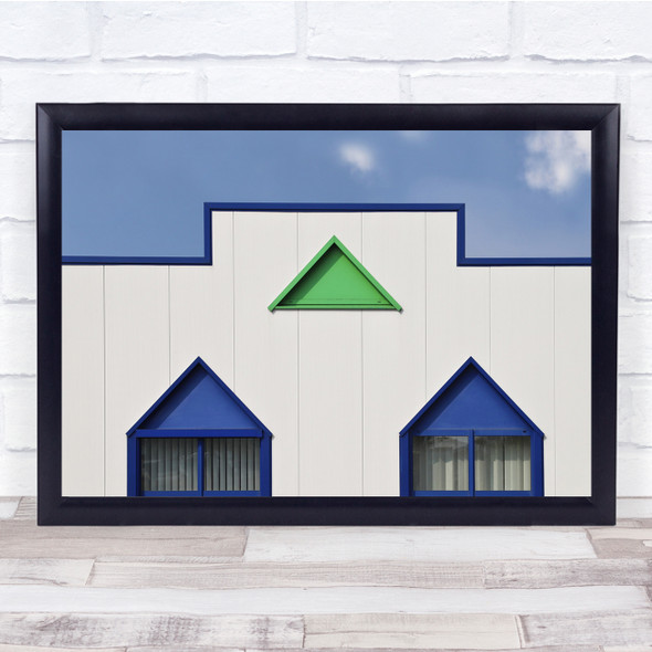 Abstract Square Triangles House Windows Wall Art Print