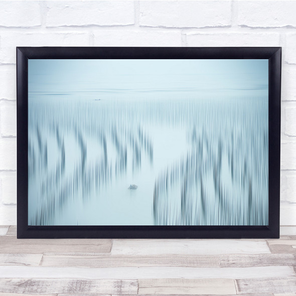 Blur long exposure misty sea view boats Wall Art Print