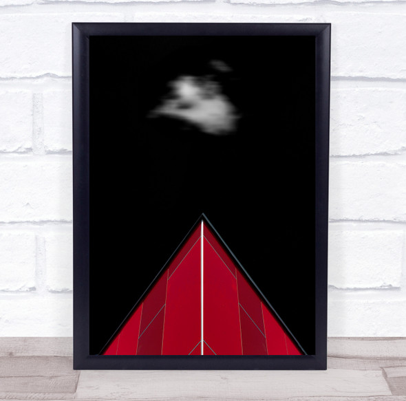 Small Clouds red triangular roof cloudy Wall Art Print