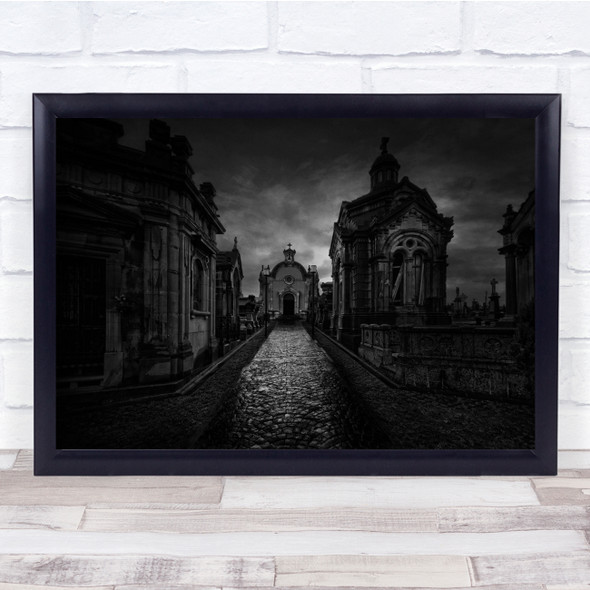 The Cemetery Eerie Graveyard Night time Wall Art Print