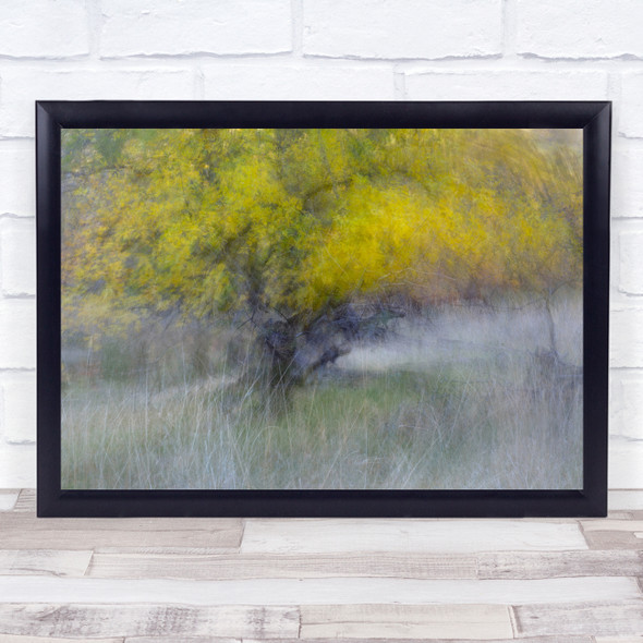 The Tree In Fall painting yellow leaves Wall Art Print