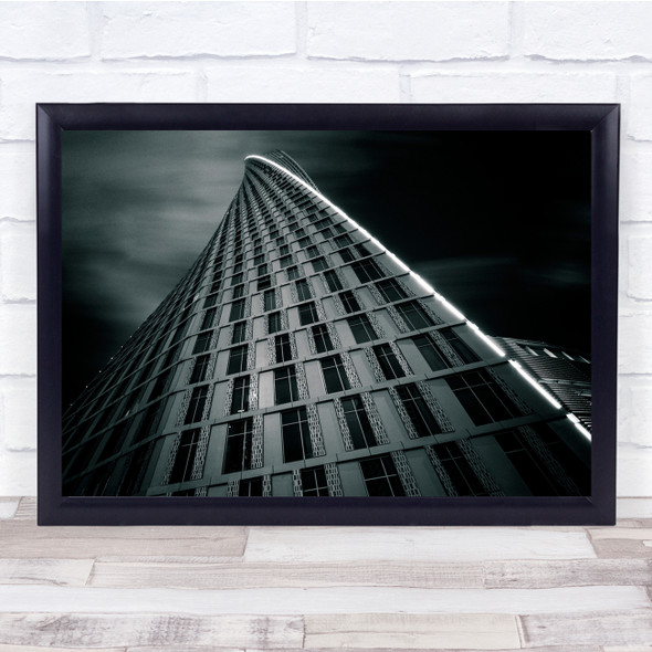 Twist Building abstract black and white Wall Art Print