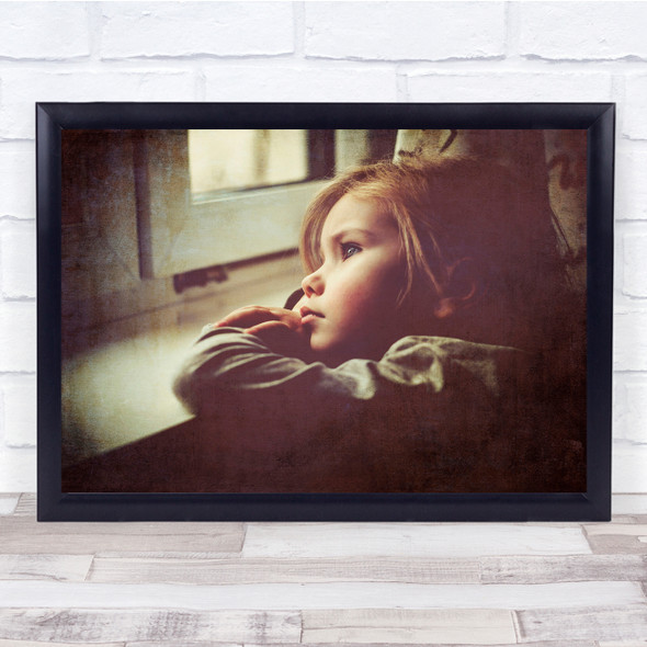 Child Portrait Colour Emotions Waiting Wall Art Print