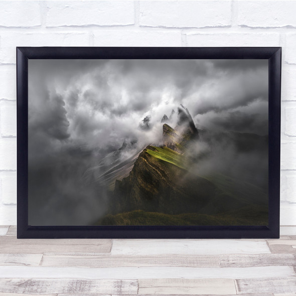 Ridge Mountains Clouds Sky Heaven Alps Wall Art Print