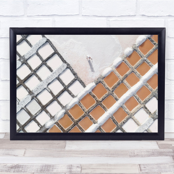 The White Gold square snow man racking Wall Art Print