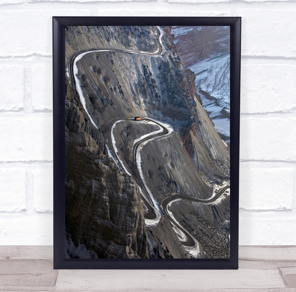 Winding Road landscape curves mountain Wall Art Print