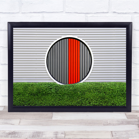 abstract architecture beams red grass Wall Art Print