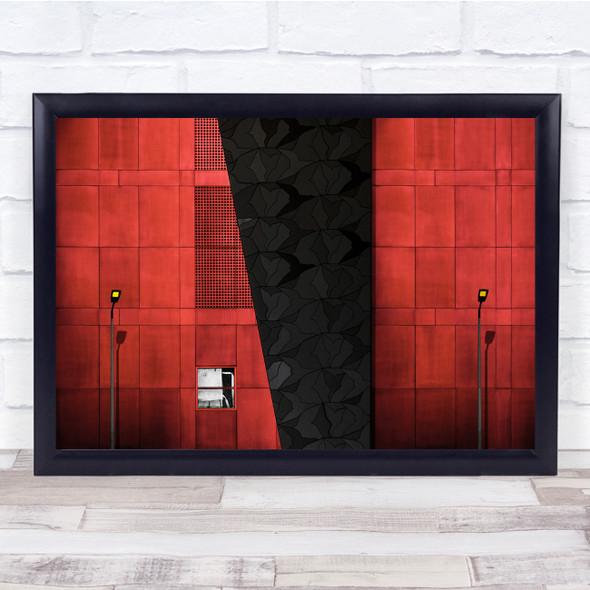 Architecture Abstract Facade Lamp Red Wall Art Print