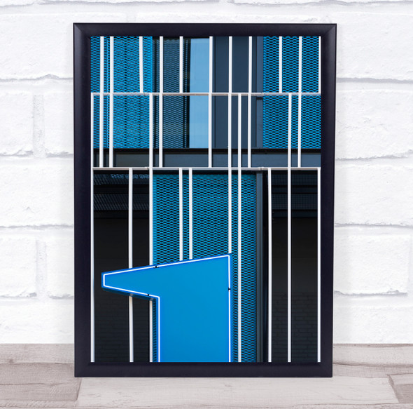 Architecture Building Facade One Blue Wall Art Print