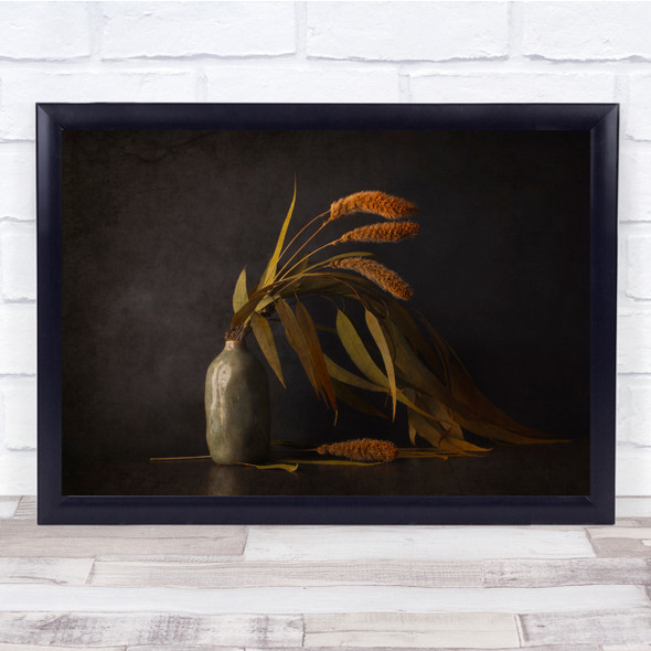 Flowers Leaves Still Life Vase autumn Wall Art Print