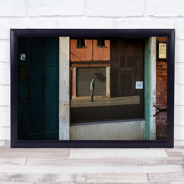 Lost In Venice Person street Building Wall Art Print