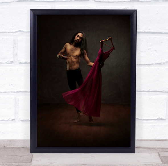 Lost Valentine man dancing with dress Wall Art Print