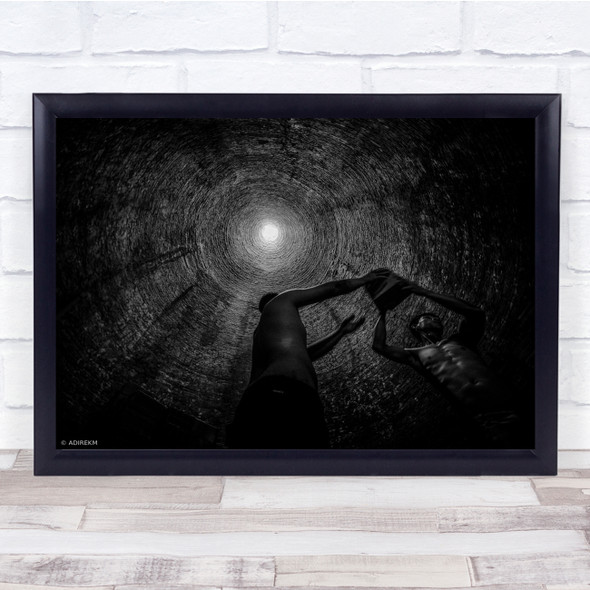 Man Labor Working Lighting Brick Dome Wall Art Print