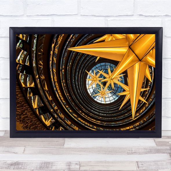 perspective architecture golden stars Wall Art Print