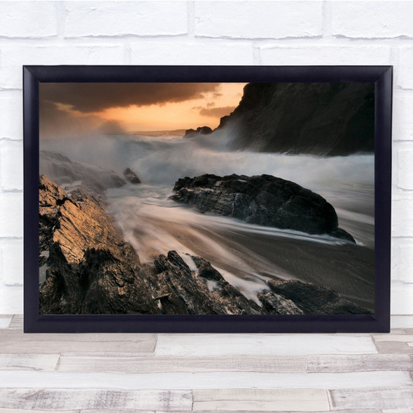 Sea Seascape Ireland Long Strand Mist Wall Art Print