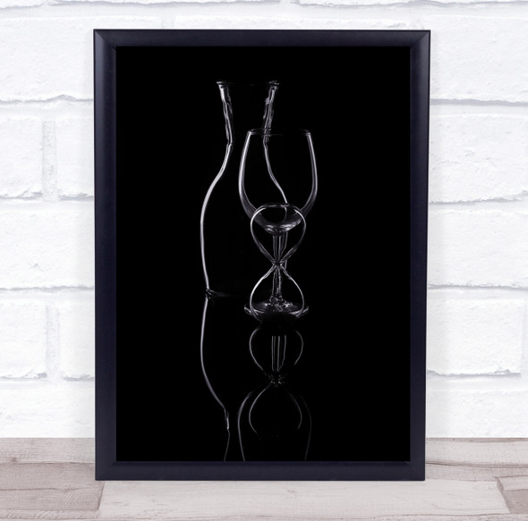 The Lighting vase and wine glass dark Wall Art Print