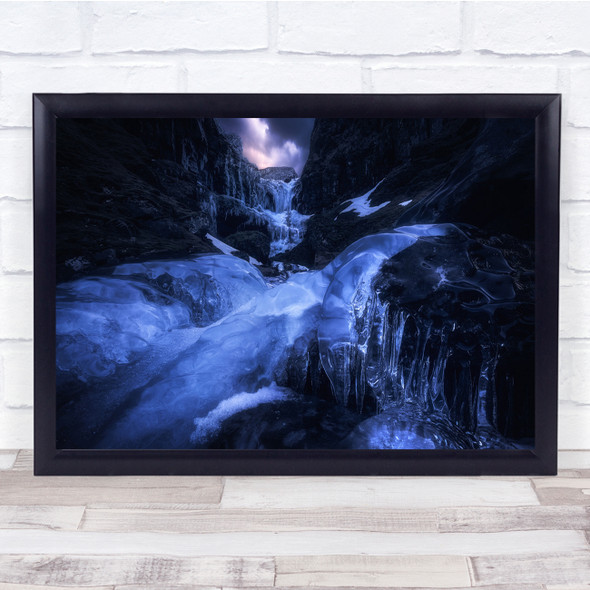 blue landscape Frozen Underworld ice Wall Art Print