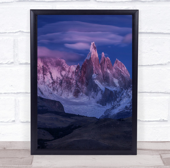 Cerro Torre Blue Mood snowy mountain Wall Art Print