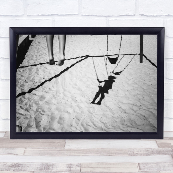 Childhood Memories Swing shadow sand Wall Art Print