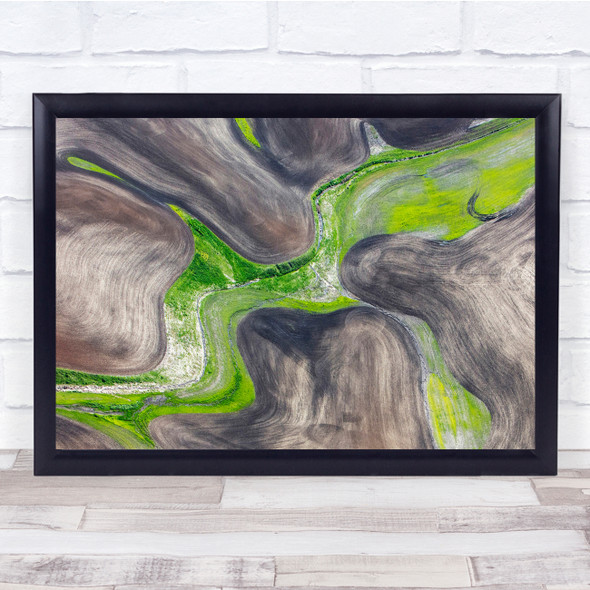 Green Swirls Patterns Texture Colour Wall Art Print