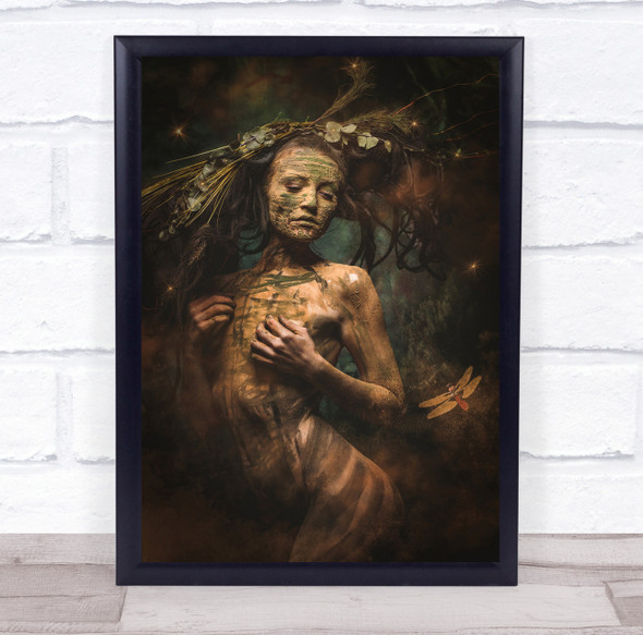In The Woods autumn woman model pose Wall Art Print