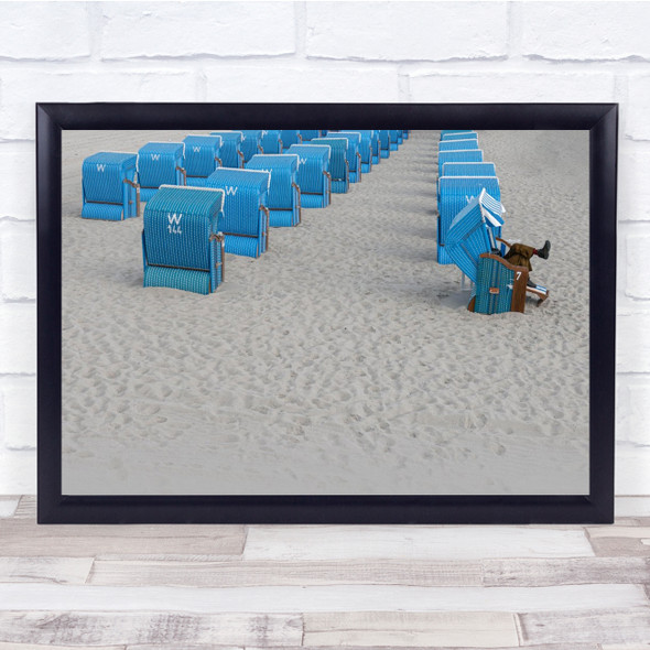 Landscape Beach Sunchair Sand Resort Wall Art Print