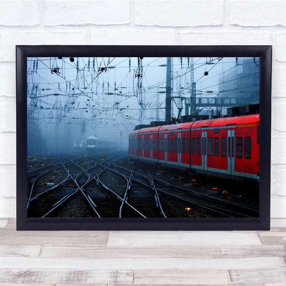 Trains Fog Mist Haze Railroad Tracks Wall Art Print