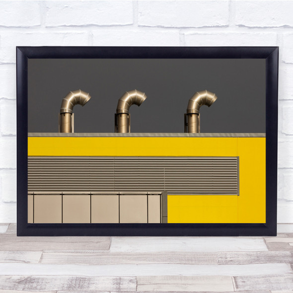 Bending Pipes Yellow Building Vents Wall Art Print