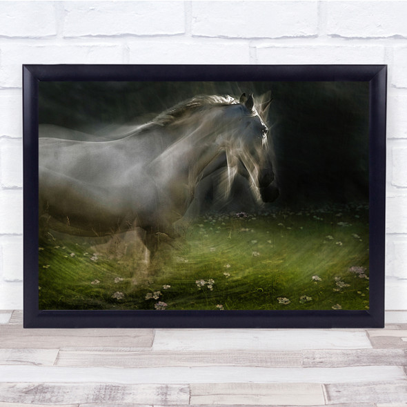 Horse Animal Double Exposure nature Wall Art Print
