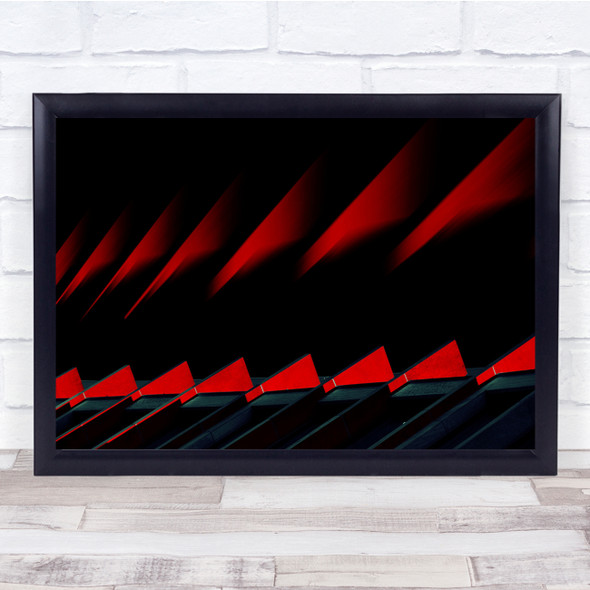 Red Abstract Dark Contrast Elements Wall Art Print