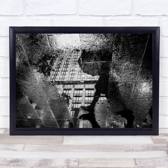 Street 19 walking reflection puddle Wall Art Print