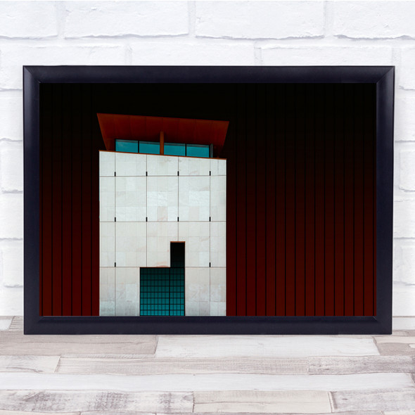 Architecture Abstract Building Red Wall Art Print