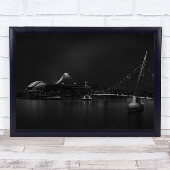 Bridge in the city black and white Wall Art Print