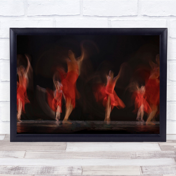 Dancers In Red blurred action shot Wall Art Print