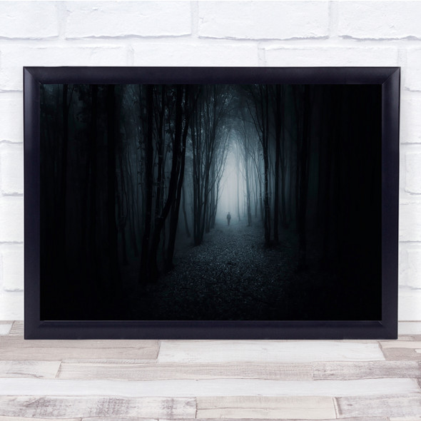 Dark Path Forest Fog Surreal Woods Wall Art Print