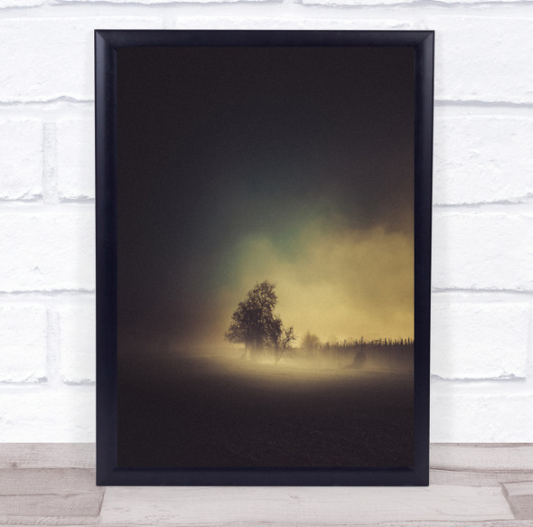 Hope Lights Fog Clouds tree nature Wall Art Print