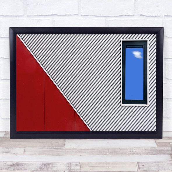 Red White And Blue Window Building Wall Art Print