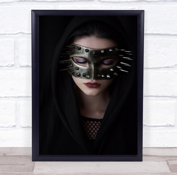 Thorns Masquerade woman Black robe Wall Art Print