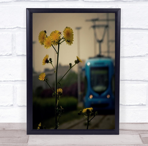 Yellow Floral Urbanensis mono rail Wall Art Print