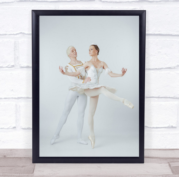 Ballet dancers white leotard pose Wall Art Print