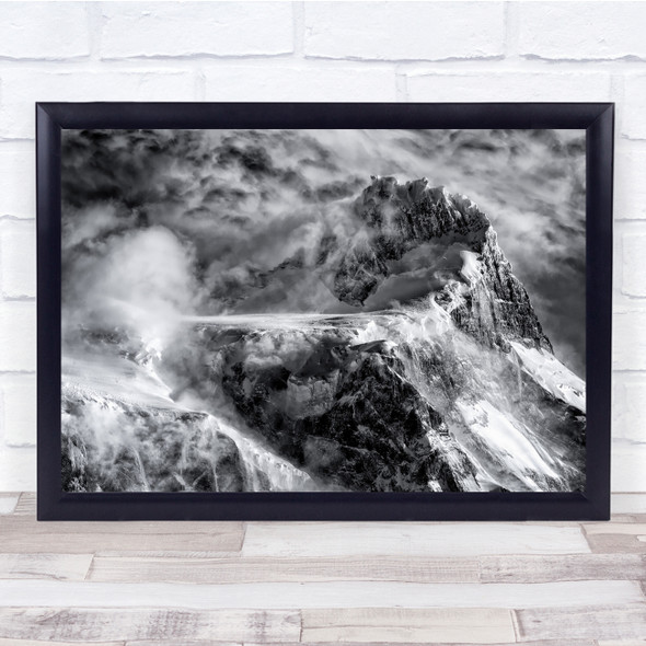 Chile Snowy Mountains Clouds Peak Wall Art Print