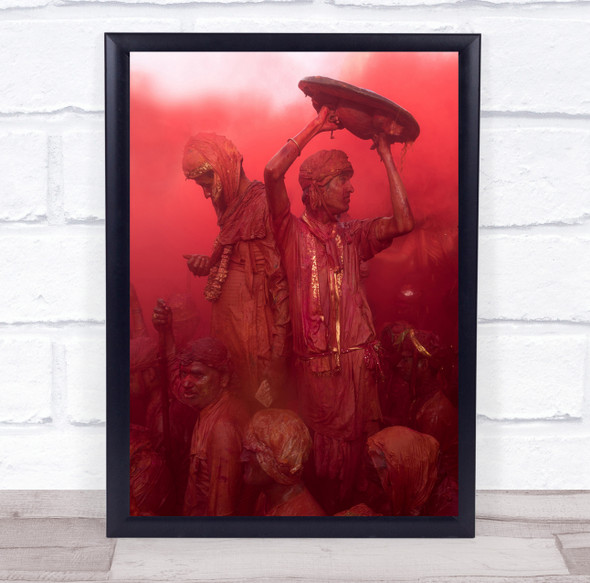 Colour Warriors red dusty people Wall Art Print