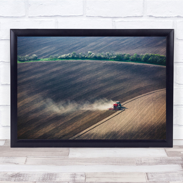 Combine Harvester Fields Growing Wall Art Print