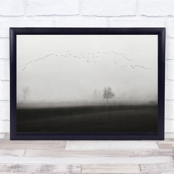 Late Visitors Distant tree Foggy Wall Art Print
